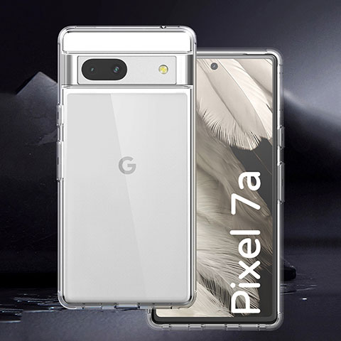 Cover Silicone Trasparente Ultra Sottile Morbida T02 per Google Pixel 7a 5G Chiaro