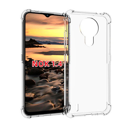 Cover Silicone Trasparente Ultra Sottile Morbida T02 per Nokia 1.4 Chiaro