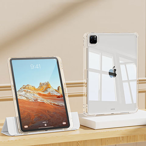 Cover Silicone Trasparente Ultra Sottile Morbida T03 per Apple iPad Pro 12.9 (2022) Chiaro
