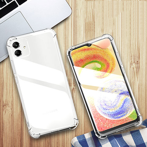 Cover Silicone Trasparente Ultra Sottile Morbida T03 per Samsung Galaxy A04 4G Chiaro