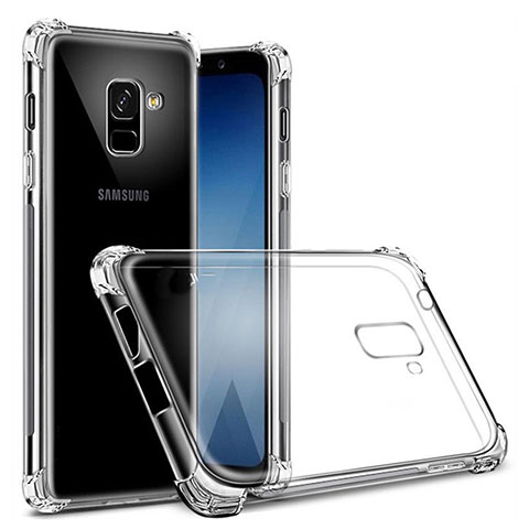 Cover Silicone Trasparente Ultra Sottile Morbida T03 per Samsung Galaxy A8+ A8 Plus (2018) Duos A730F Chiaro