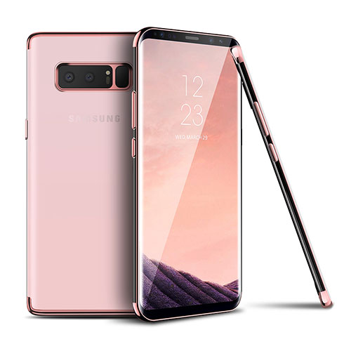 Cover Silicone Trasparente Ultra Sottile Morbida T06 per Samsung Galaxy Note 8 Rosa