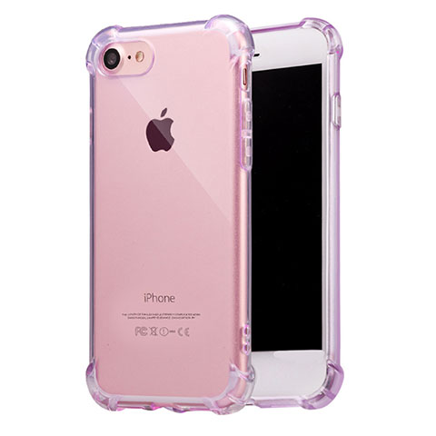 Cover Silicone Trasparente Ultra Sottile Morbida T07 per Apple iPhone 7 Viola