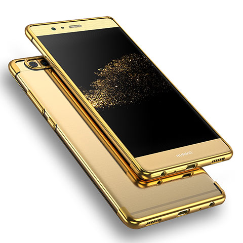 Cover Silicone Trasparente Ultra Sottile Morbida T09 per Huawei P9 Plus Oro