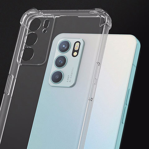 Cover Silicone Trasparente Ultra Sottile Morbida T13 per Oppo Reno6 5G Chiaro