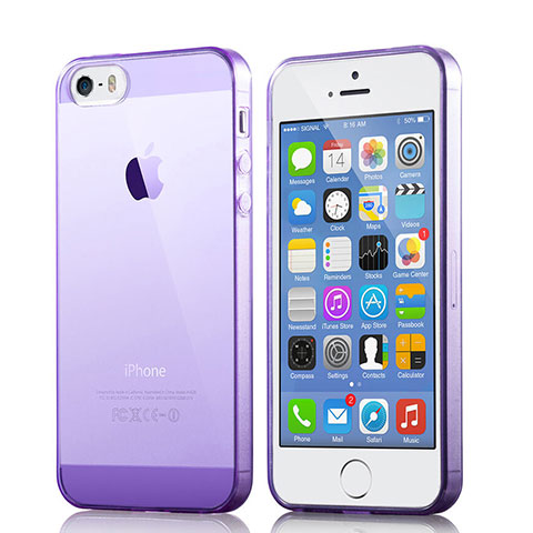 Cover TPU Trasparente Ultra Sottile Morbida per Apple iPhone SE Viola