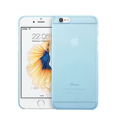 Cover Ultra Slim Trasparente Rigida Opaca per Apple iPhone 6 Plus Cielo Blu