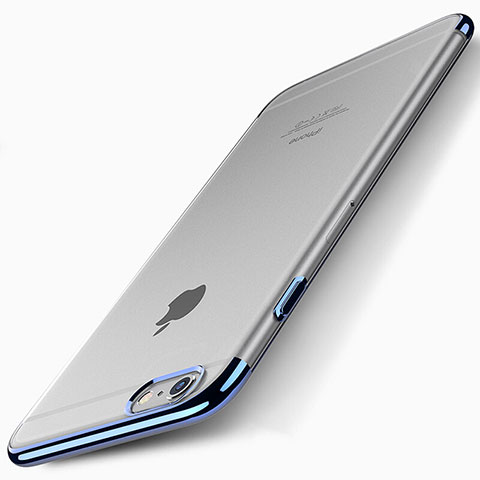 Cover Ultra Sottile Trasparente Rigida T01 per Apple iPhone 6S Blu