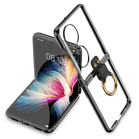 Custodia Crystal Trasparente Rigida Cover AC2 per Huawei P50 Pocket Nero