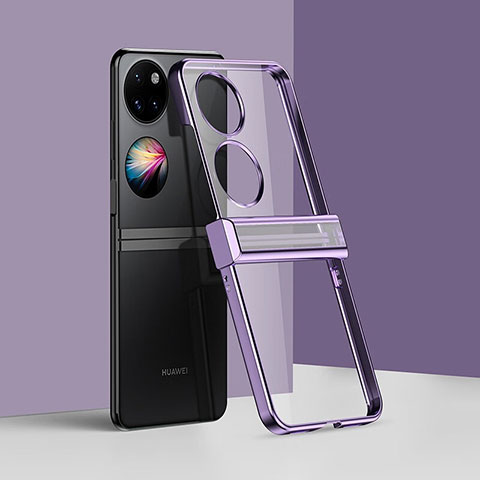 Custodia Crystal Trasparente Rigida Cover BH2 per Huawei P50 Pocket Viola