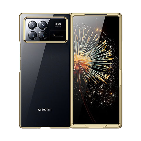 Custodia Crystal Trasparente Rigida Cover per Xiaomi Mix Fold 3 5G Oro