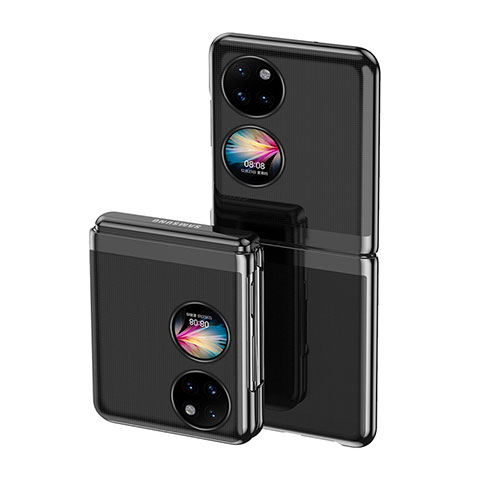 Custodia Crystal Trasparente Rigida Cover QH1 per Huawei P60 Pocket Nero