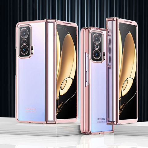 Custodia Crystal Trasparente Rigida Cover ZL1 per Huawei Honor Magic V 5G Oro Rosa