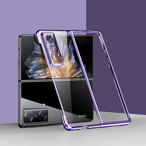 Custodia Crystal Trasparente Rigida Cover ZL1 per Huawei Honor Magic Vs 5G Viola