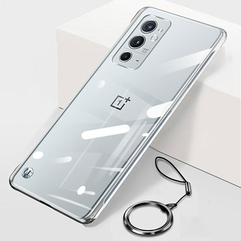 Custodia Crystal Trasparente Rigida Senza Cornice Cover H01 per OnePlus 9RT 5G Argento