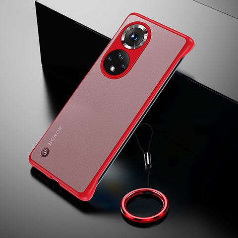 Custodia Crystal Trasparente Rigida Senza Cornice Cover H03 per Huawei Nova 9 Pro Rosso