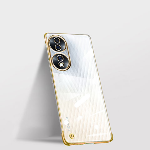 Custodia Crystal Trasparente Rigida Senza Cornice Cover per Huawei Honor 70 5G Oro