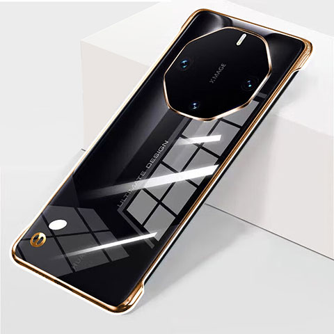 Custodia Crystal Trasparente Rigida Senza Cornice Cover per Huawei Mate 60 RS Ultimate Oro