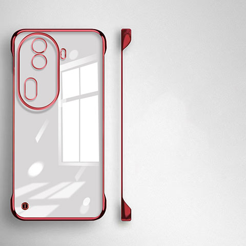 Custodia Crystal Trasparente Rigida Senza Cornice Cover per Oppo Reno11 Pro 5G Rosso