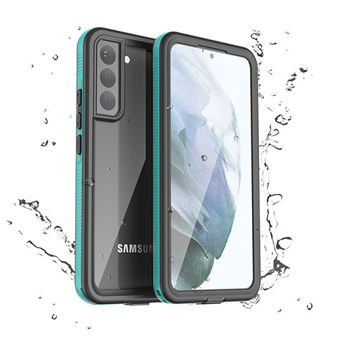 Custodia Impermeabile Silicone e Plastica Opaca Waterproof Cover 360 Gradi per Samsung Galaxy S21 Plus 5G Verde