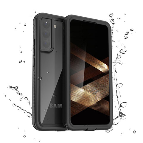 Custodia Impermeabile Silicone e Plastica Opaca Waterproof Cover 360 Gradi per Samsung Galaxy S24 5G Nero