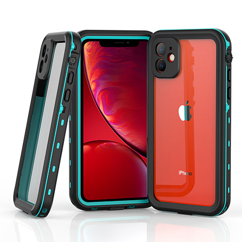 Custodia Impermeabile Silicone e Plastica Opaca Waterproof Cover 360 Gradi W03 per Apple iPhone 11 Verde