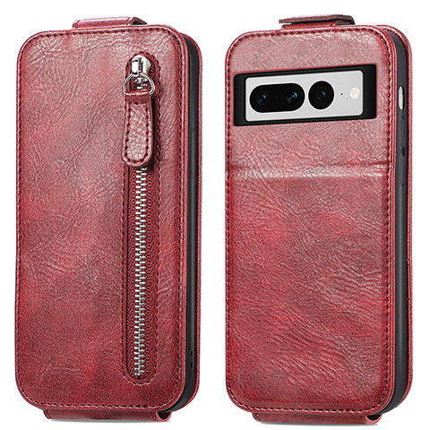 Custodia In Pelle Flip per Google Pixel 7 Pro 5G Rosso