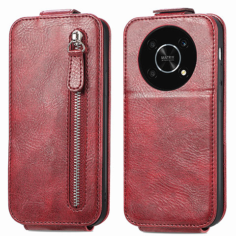 Custodia In Pelle Flip per Huawei Enjoy 50 Pro Rosso