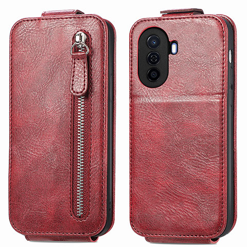 Custodia In Pelle Flip per Huawei Enjoy 50 Rosso