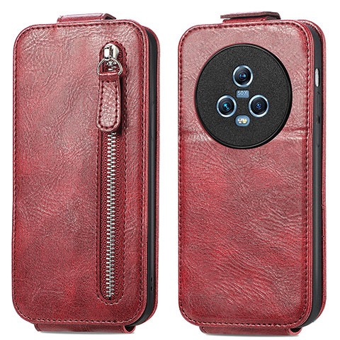 Custodia In Pelle Flip per Huawei Honor Magic5 5G Rosso