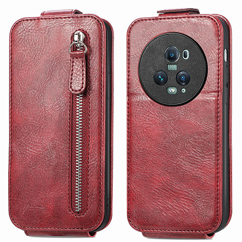 Custodia In Pelle Flip per Huawei Honor Magic5 Pro 5G Rosso