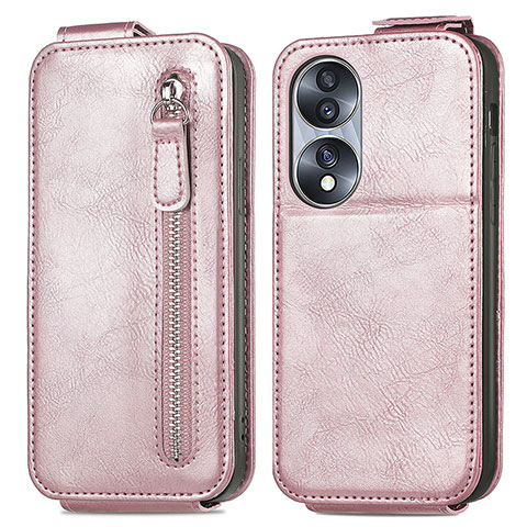 Custodia In Pelle Flip per Huawei Honor X7b Oro Rosa