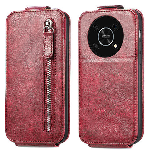 Custodia In Pelle Flip per Huawei Honor X9 5G Rosso