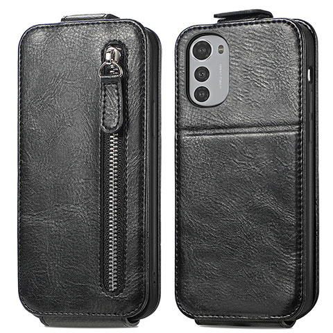 Custodia In Pelle Flip per Motorola Moto E32 Nero