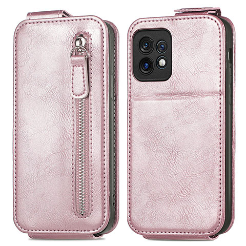 Custodia In Pelle Flip per Motorola Moto Edge Plus (2023) 5G Oro Rosa