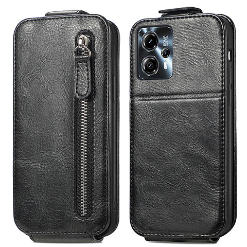 Custodia In Pelle Flip per Motorola Moto G13 Nero