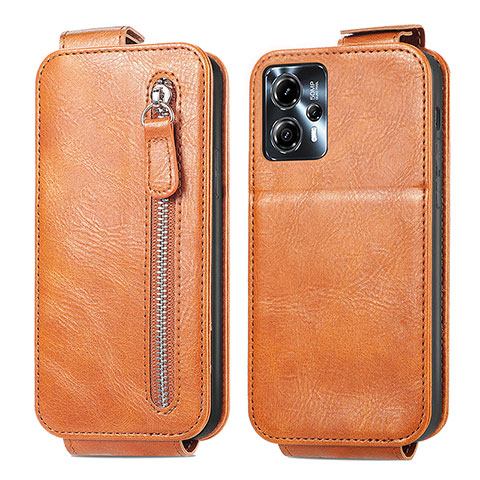 Custodia In Pelle Flip per Motorola Moto G23 Marrone