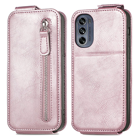 Custodia In Pelle Flip per Motorola Moto G62 5G Oro Rosa