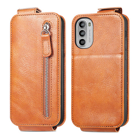 Custodia In Pelle Flip per Motorola Moto G71s 5G Marrone