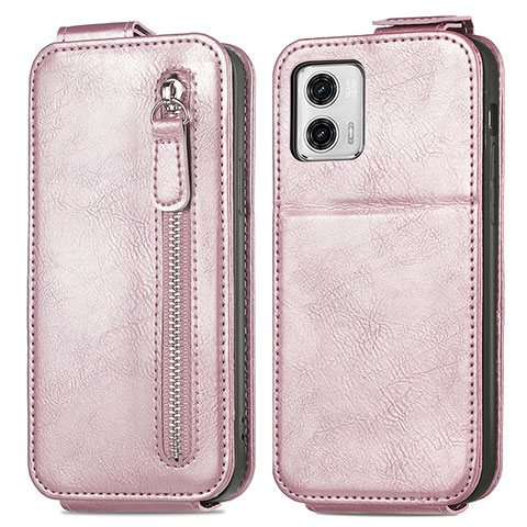 Custodia In Pelle Flip per Motorola Moto G73 5G Oro Rosa