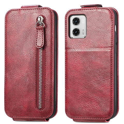 Custodia In Pelle Flip per Motorola Moto G73 5G Rosso