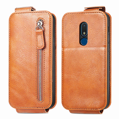 Custodia In Pelle Flip per Nokia C3 Marrone