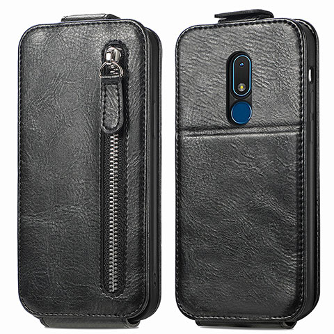 Custodia In Pelle Flip per Nokia C3 Nero