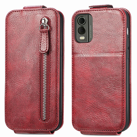 Custodia In Pelle Flip per Nokia C32 Rosso