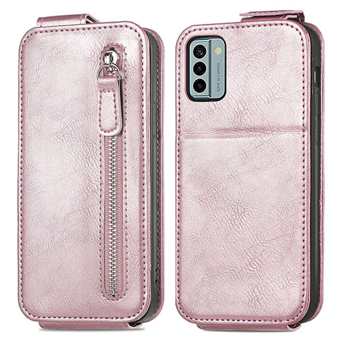 Custodia In Pelle Flip per Nokia G22 Oro Rosa