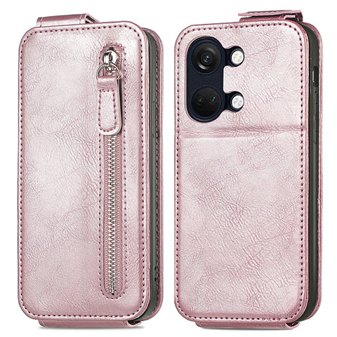 Custodia In Pelle Flip per OnePlus Ace 2V 5G Oro Rosa