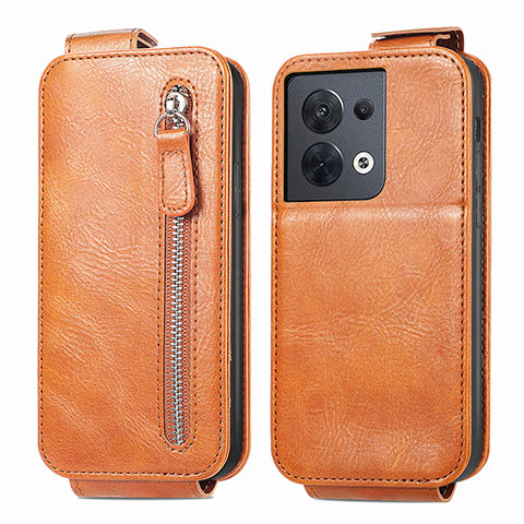 Custodia In Pelle Flip per Oppo Reno9 5G Marrone