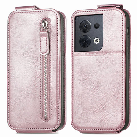 Custodia In Pelle Flip per Oppo Reno9 5G Oro Rosa