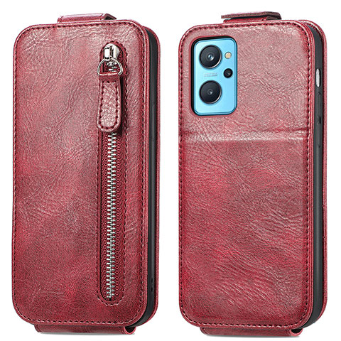 Custodia In Pelle Flip per Realme 9i 4G Rosso