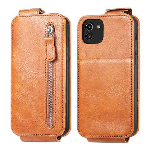 Custodia In Pelle Flip per Samsung Galaxy A03 Marrone